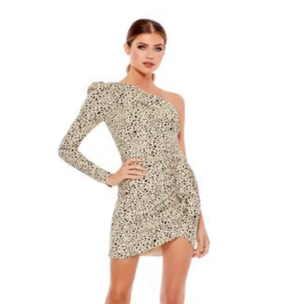 Mac Duggal one shoulder cocktail dress